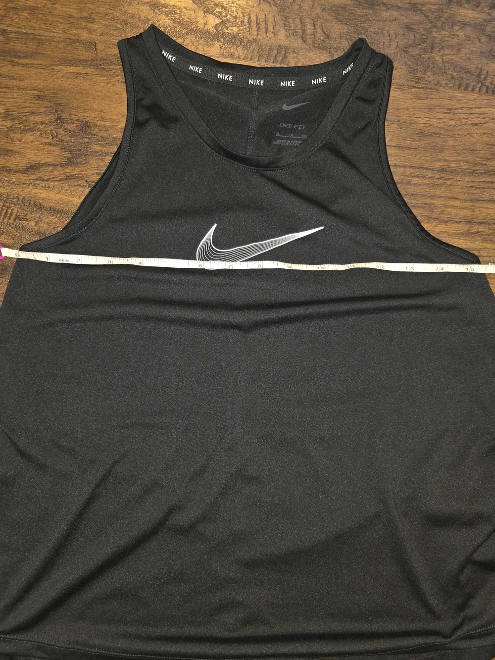 Nike Black Tank Top with White Swoosh - Kids